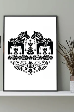 Dalapferd Dalahäst Wanddeko