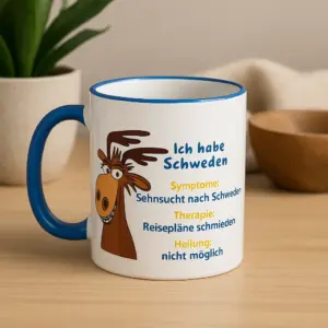 Elch Tasse Sehnsucht nach Schweden mit Spruch