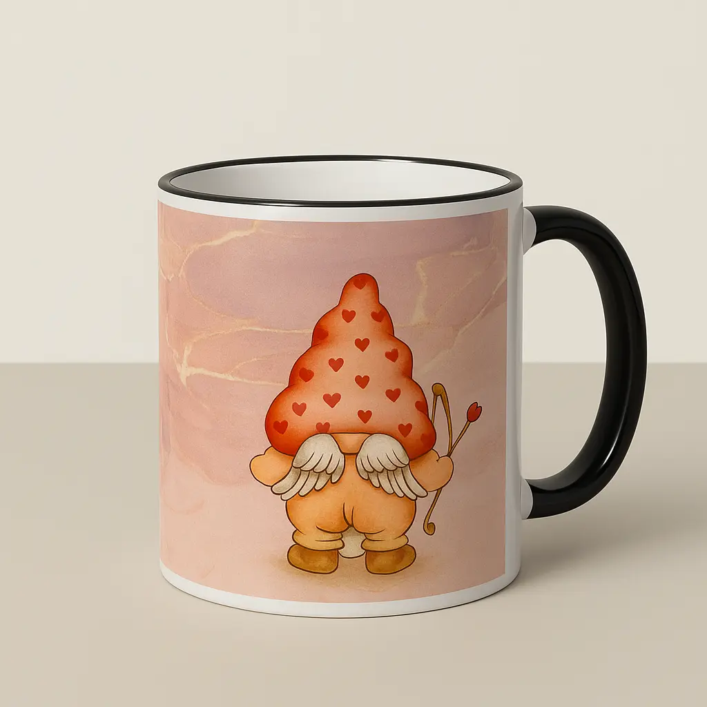 Witzige Gnom Tasse mit frechem Po auf der Rückseite – originelle Geschenkidee