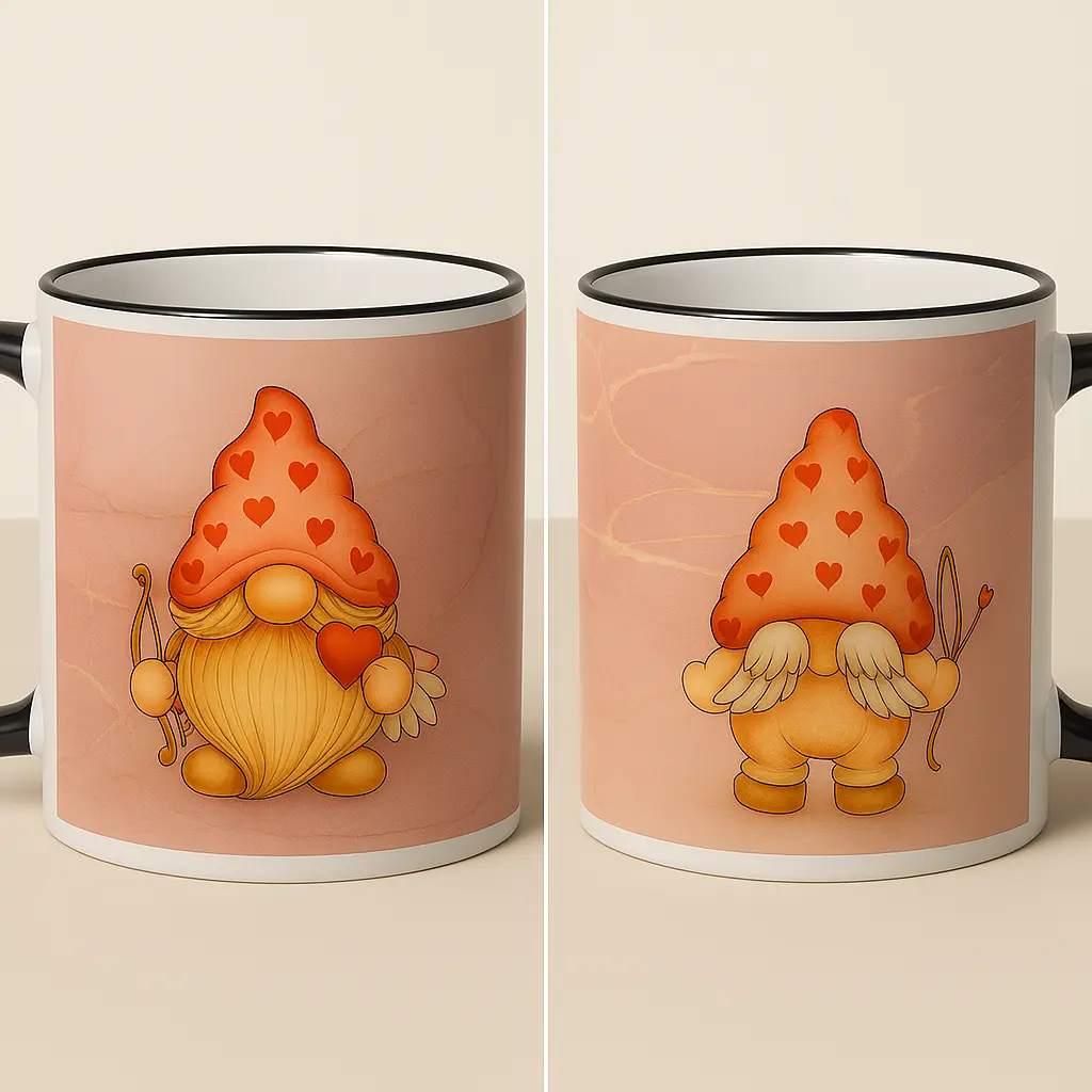 Witzige Gnom Tasse mit frechem Po auf der Rückseite – originelle Geschenkidee