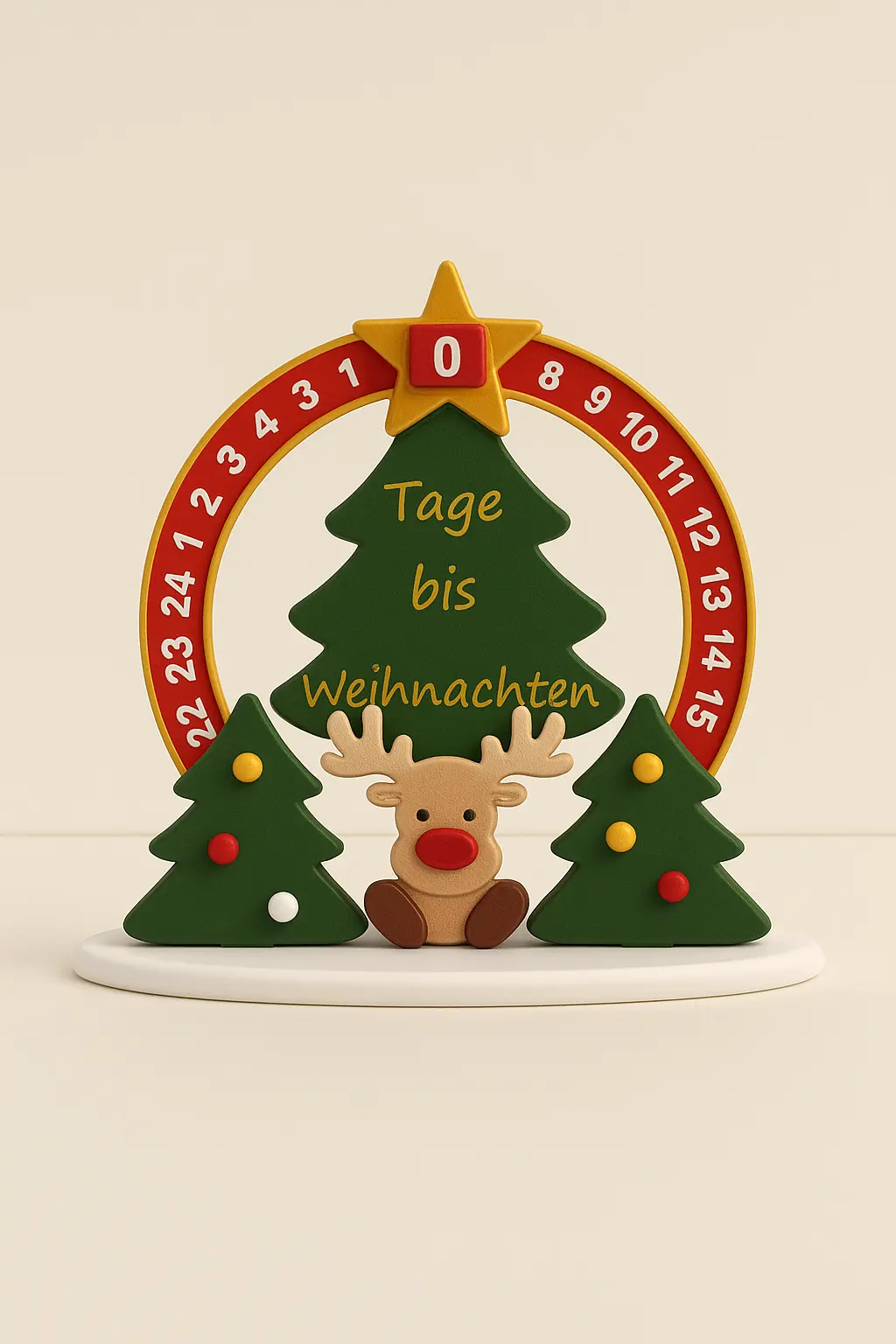 Weihnachts Countdown mit Rudolph, komplette Vorderansicht