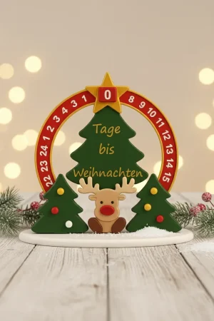 Weihnachts Countdown mit Rudolph, komplette Vorderansicht