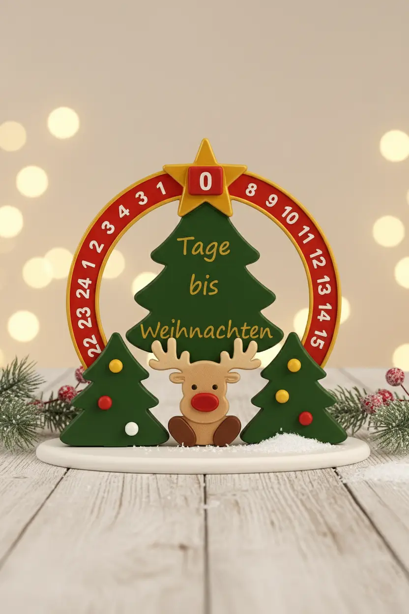 Weihnachts Countdown mit Rudolph, komplette Vorderansicht