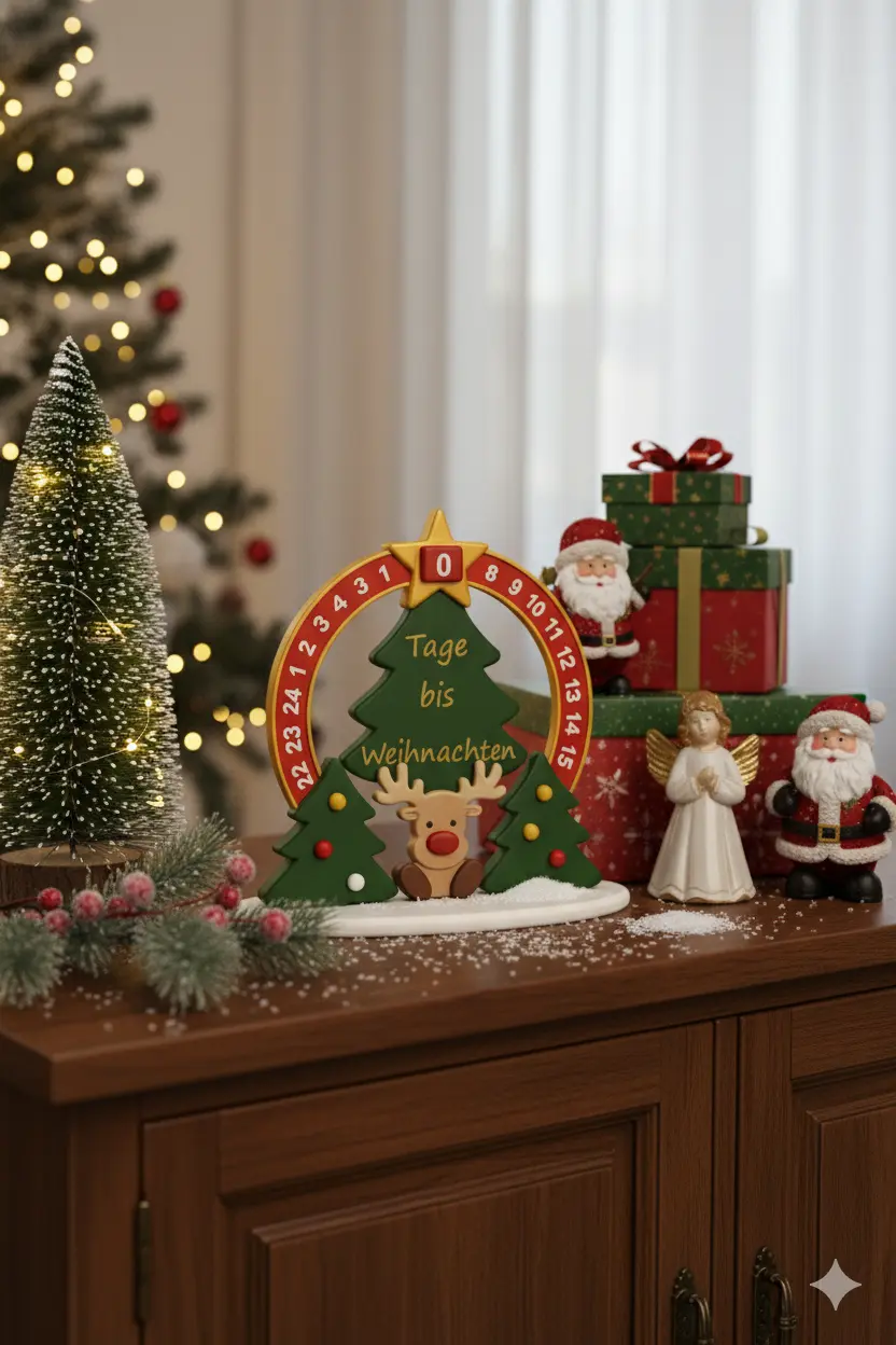 Weihnachts Countdown mit Rudolph, komplette Vorderansicht